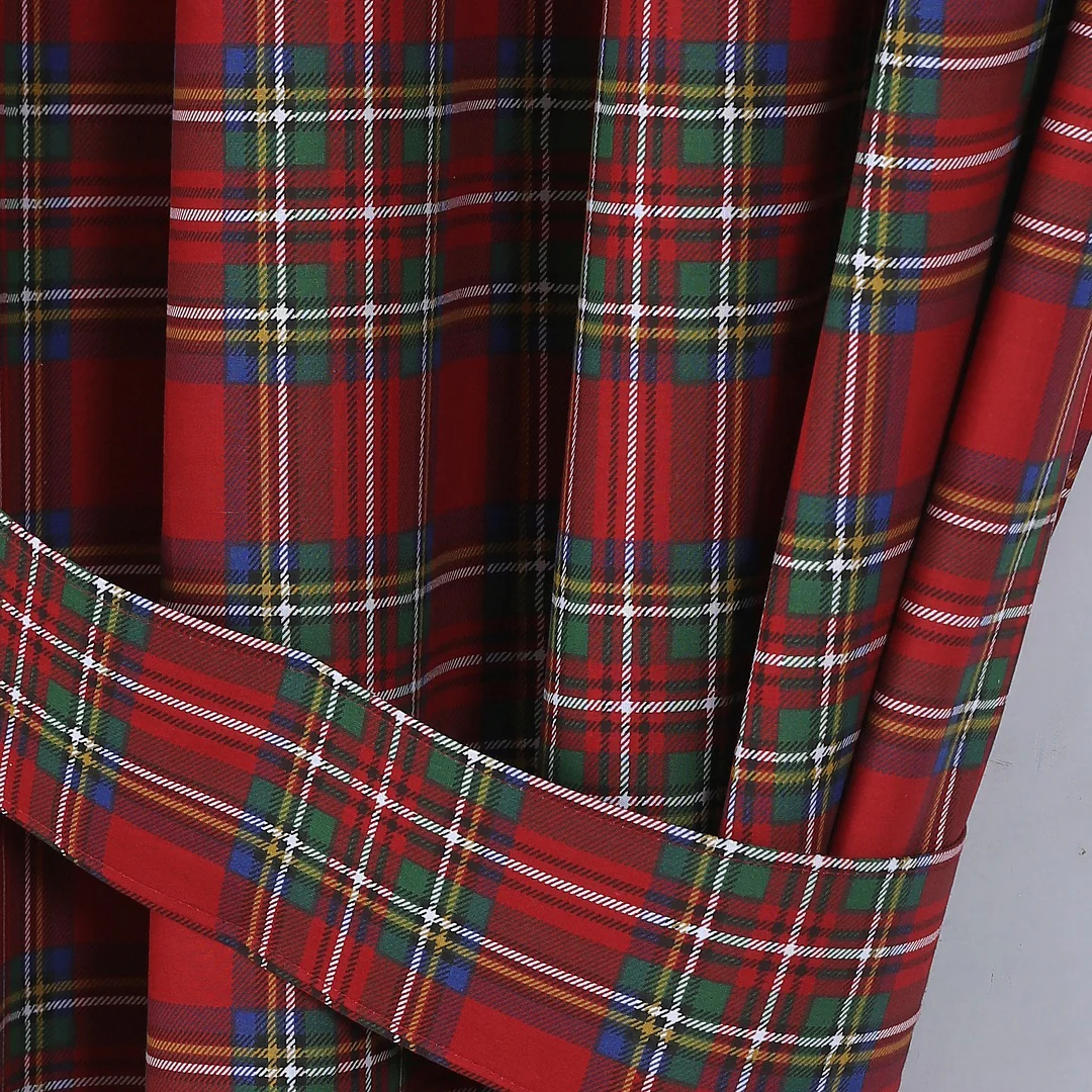 British Checked Red - Curtains - Image 3