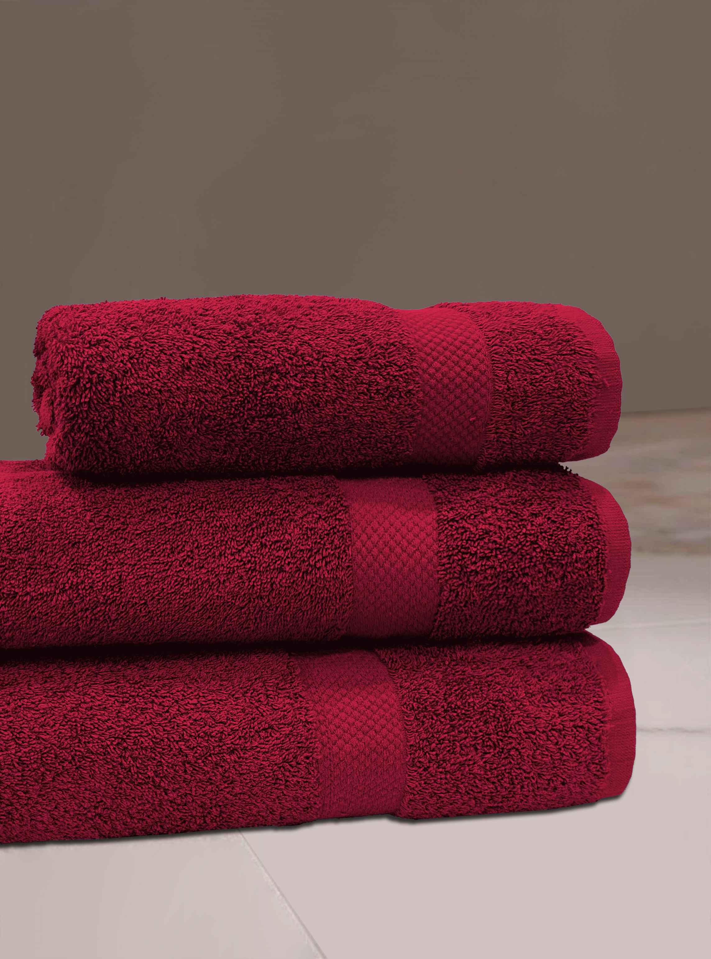 Burgundy - 100% Cotton Terry Towel - Image 3