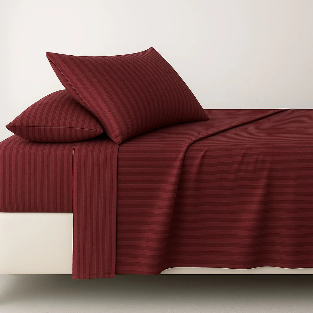 Maroon Stripe - Satin Set