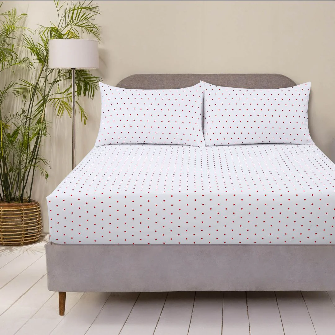 Red Polka - Fitted Sheet