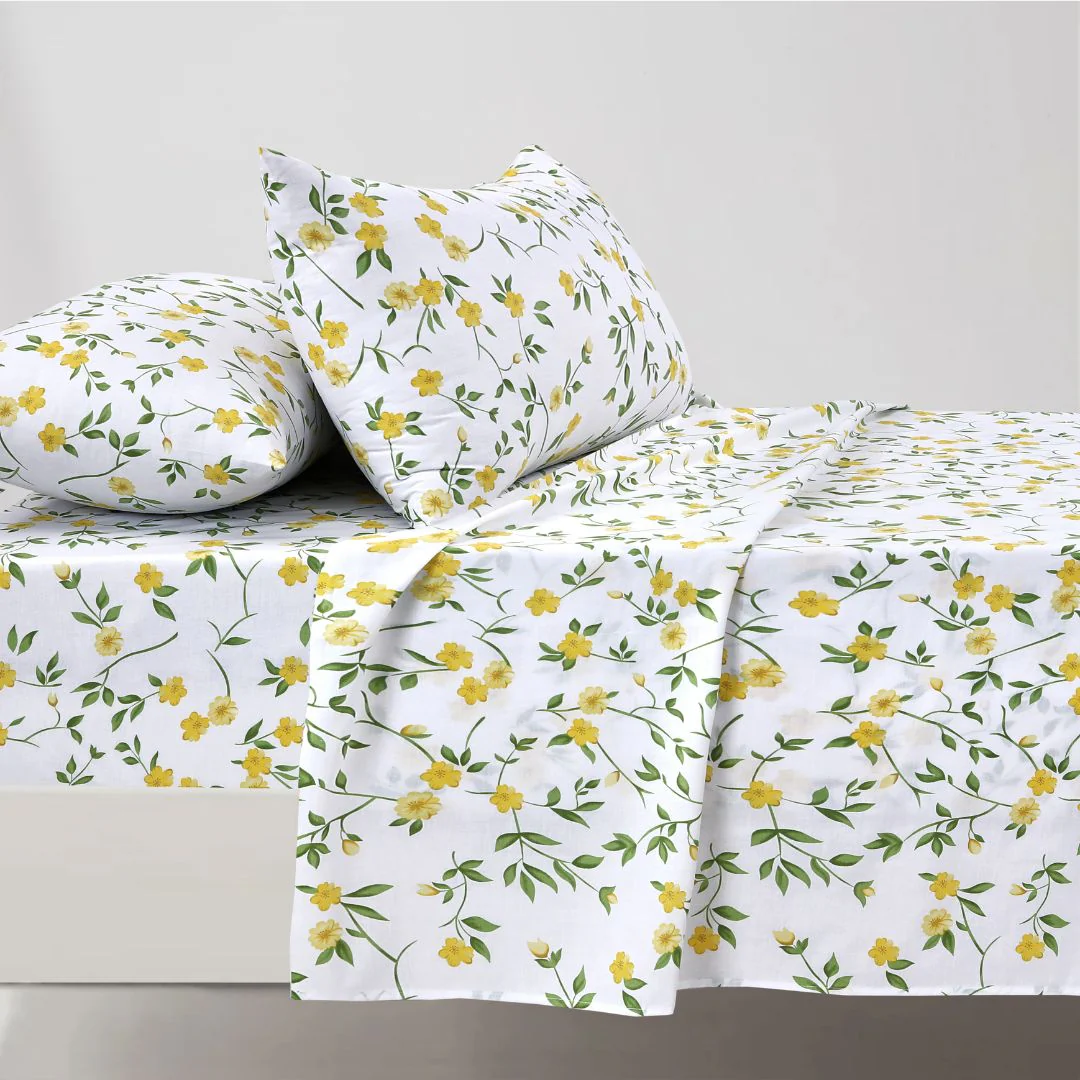 Yellow Floral - Bedsheet
